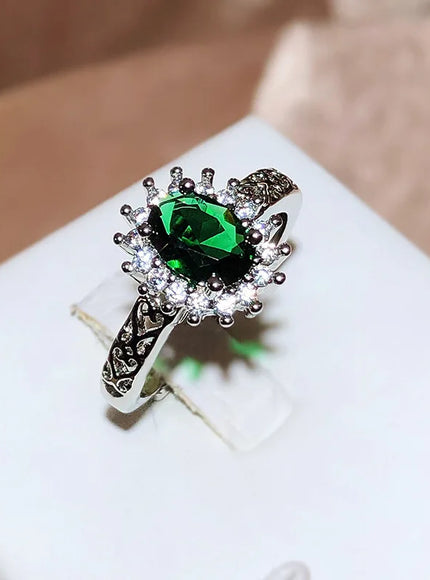 Exquisite 925 Silver Plated Ring for Women's Party Jewelry Shiny AAAA Zircon Ring Wedding Bridal Jewelry Engagement Ring