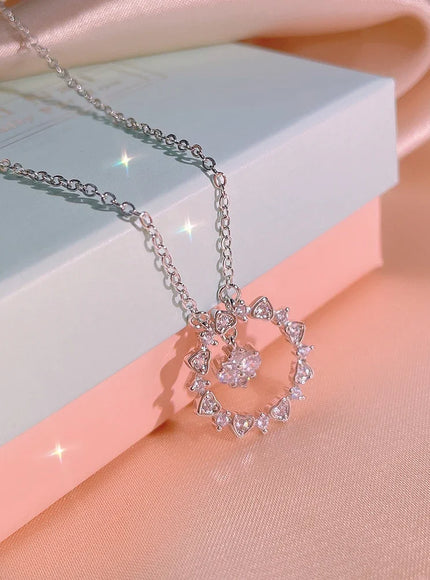KissIcon Tassel Pendant Clavicle Chain 925 Silver - Zircon