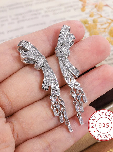 KissIcon Exquisite Silver Plated Butterfly Earrings Zircon