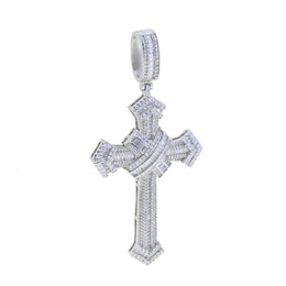 2025 New Cross Pendant for Men Women Full Iced Out Cubic Zircon Hip Hop Necklace Link Chain Fashion Rock Jewelry