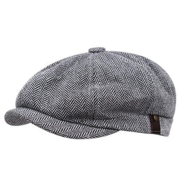 Men's Tweed British Newsboy Hat Herringbone Gatsby Hat Street Hats Octagonal Brim Hat Four Seasons Hip Hop Beret Painter Hat