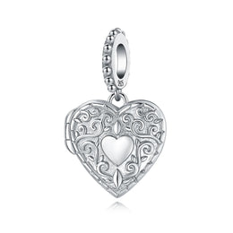 Original Charms Beads 925 Sterling Silver Zircon LOVE Winged Protect Heart Pendant For DIY Necklace Bracelet Fine Jewellery Gift