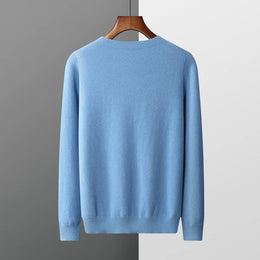 100% Merino Wool Sweater Man O-neck Basic Wool Pullover Autumn Winter Long Sleeve Soft Warm Jumper Smart Casual Knit Popular Top