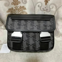 2026 New Men's Vintage Printed Crossbody Bag, Business Commuter Pu Leather Waterproof Shoulder Bag Storage Bag