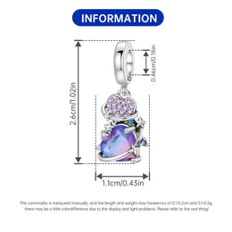 Original Charms Beads 925 Sterling Silver Zircon LOVE Winged Protect Heart Pendant For DIY Necklace Bracelet Fine Jewellery Gift