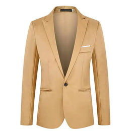 KissICON Luxury Mens Slim Fit Solid Color Blazer