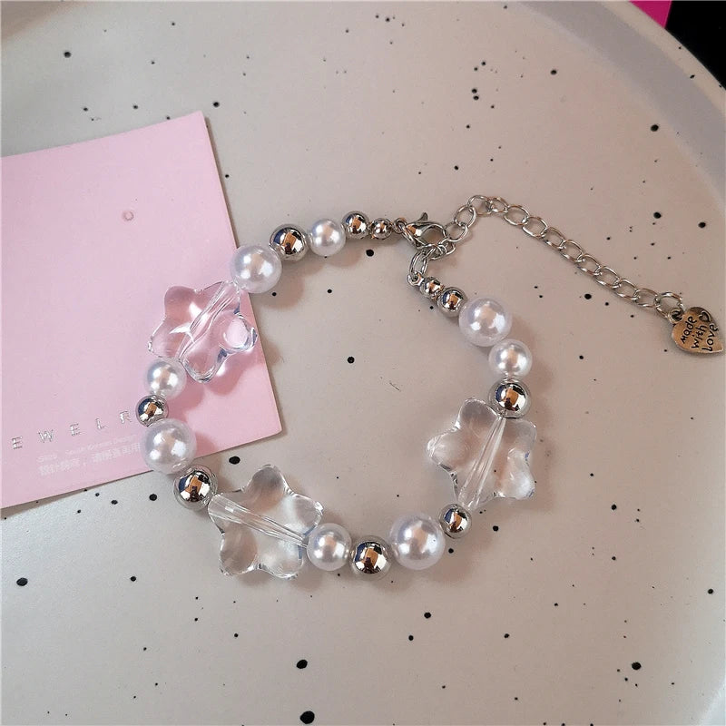 Y2K Cute Butterfly Cross Flower 8 Ball Mushroom Beaded Bracelet For Girl Kawaii Halloween Anime Grunge Aesthetics Accessories