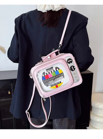 Cartoon Cute Handbags Funny Tv Transparent Square