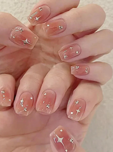 KissIcon Blush Pink Nails Pearl 3D Tips -