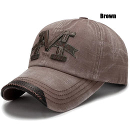 Spring and Autumn Washed Hats Mens Casual Old Baseball Caps Outdoor Embroidered Sun Hats