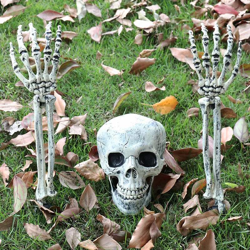 Halloween Decorations Scary Props Realistic Skeleton Skull & Hands Halloween Home Decor Yard Prank Festivals Party Supplies