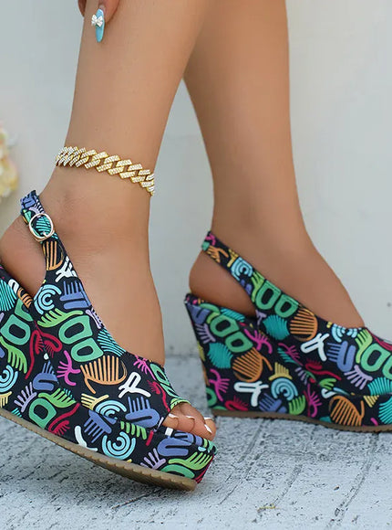 Print Decor Super High Heels Sandals for Women