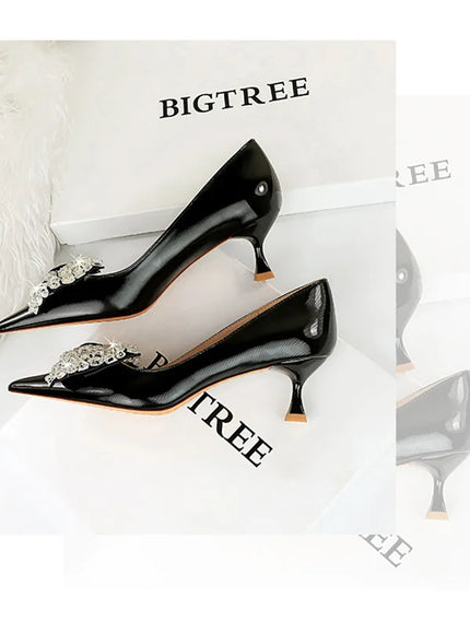Women Green Pointed Toe Pumps Wedding Middle Low
