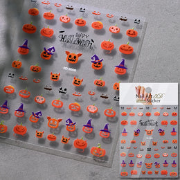 5D Skeleton Bat Halloween Nail Art Stickers y2k Black Bat White Skull Adhesive Emobossed Nail Decorative Decals Halloween Slider