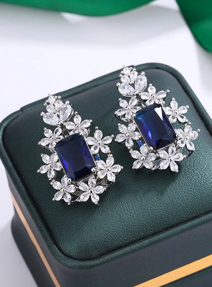💋 Luxury 925 Silver Plated Square Earrings - AAA Zircon