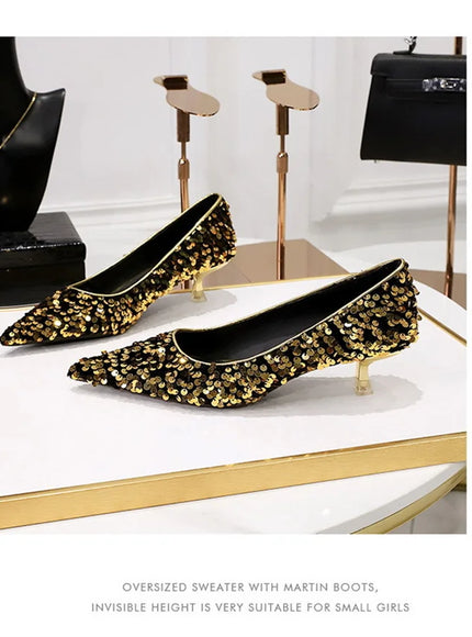 2024 Version Fashion Style Sequin Women's Shoes Shallow