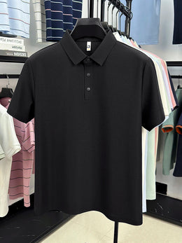 2025 Men's Sporty Polo Waffle Shirt | Moisture-Wicking Golf Tennis Top Sizes S-5XL, Snap Buttons, 7A Antibacterial High Quality