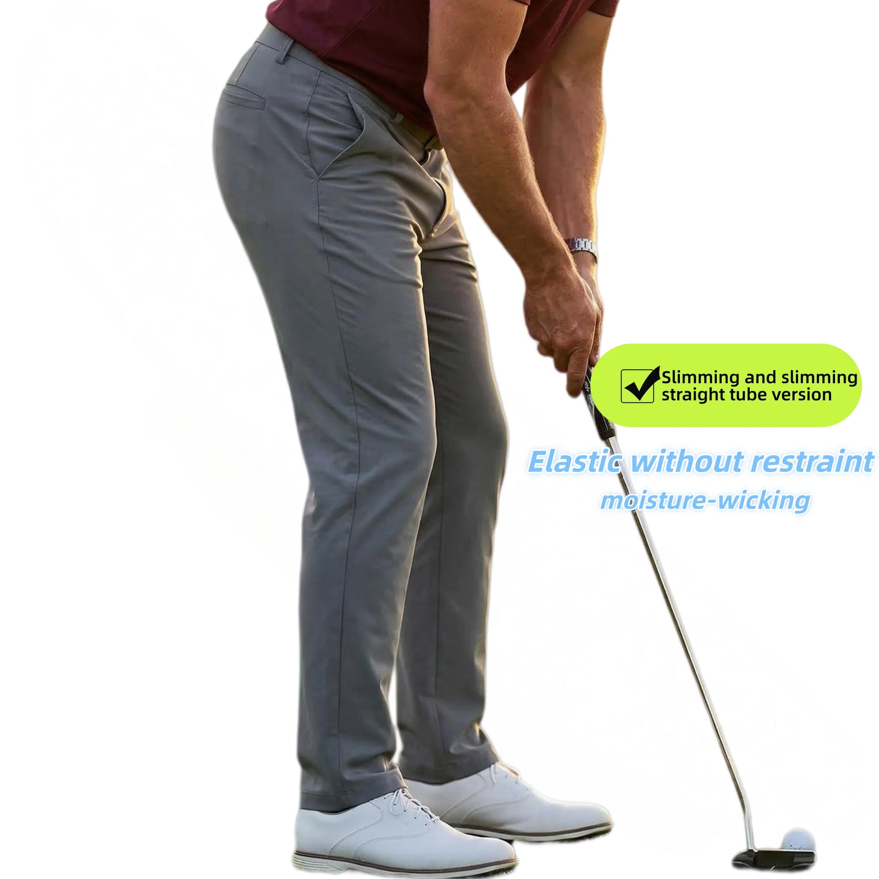 Men's Golf Pants, Summer Sweat-Absorbing Breathable Golf Trousers