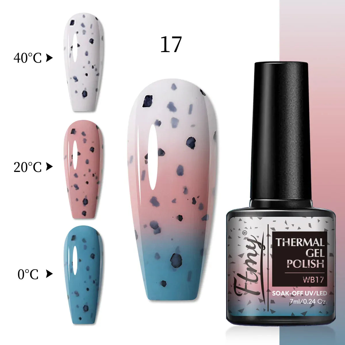 Halloween Theme Glitter Heat Nail Polish, Temperature Changing Color Removable UV LED Glitter Gel Polish, Mood Changing Nail Pol
