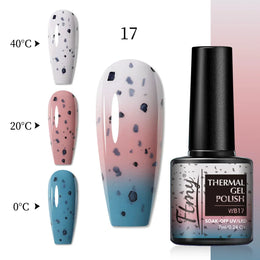Halloween Theme Glitter Heat Nail Polish, Temperature Changing Color Removable UV LED Glitter Gel Polish, Mood Changing Nail Pol