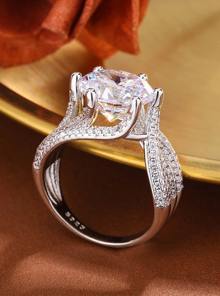 KissIcon 925 Silver CZ Ring For Women Sparkling Jewelry