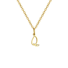 Dainty Heart Initial Necklace for Women, Gold Plated A-Z Letter Pendant, Waterproof Stainless Steel Monogram Jewelry, Personaliz