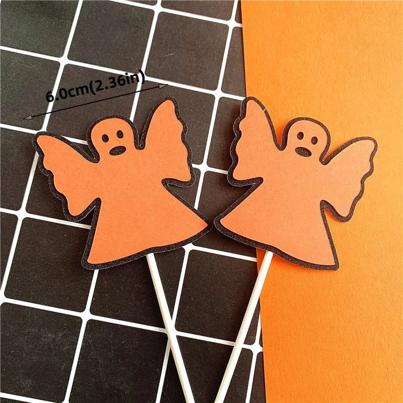 2025 Halloween Cake Decorations Pumpkin Ghost Black Castle Haunted Houses Cake Toppers for Happy Halloween Party Supplies