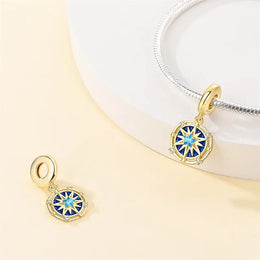 KissICON 925 Silver Gemstone Universe Starry Sky Flower Gold Bead Pendant Suitable For Pan 925 Original Bracelet Diy Jewelry