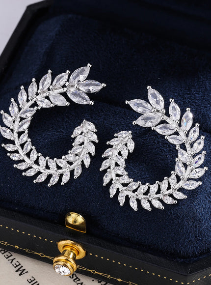 KissIcon Creative Rhinestone Earrings - Sterling Silver
