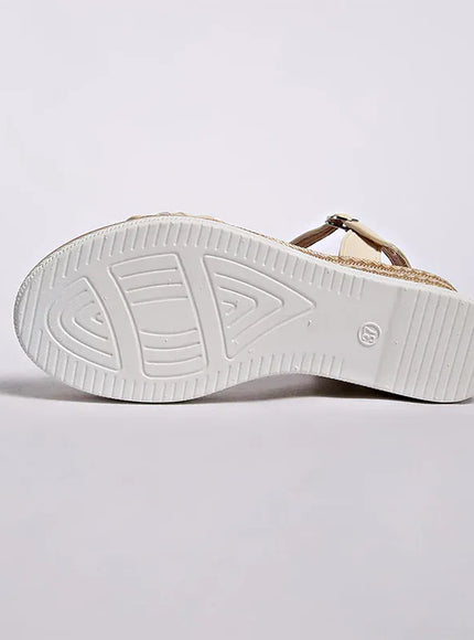 Shiny Large Crystal Chain Wedges Sandals for Women