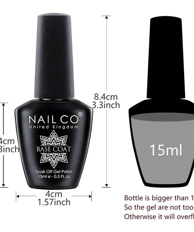 KissIcon Nailco 15ml Top Coat Base Coat Gel