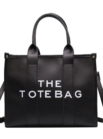 KissICON black / 35cm X 15cm X 28cm PU Leather Tote – Chic Spacious Designer