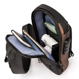 Multifunction Designer Anti-theft USB Shoulder Bag Crossbody Travel Sling Pack Messenger Pack Chest Bag Male Luxury Brand Men
