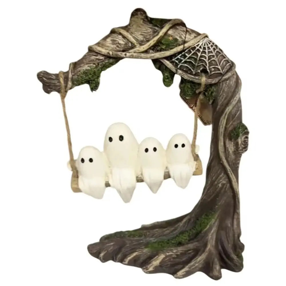 Halloween Themed Halloween Swing Ghost Ornament Handicraft Model Spooky Ghosts Decor Funny Collectible