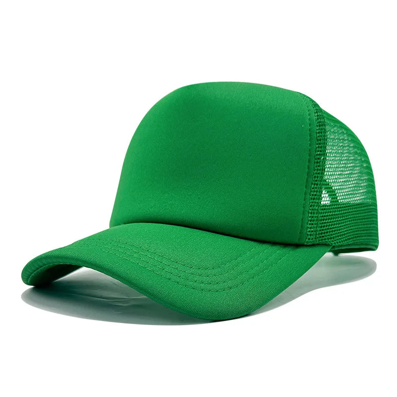 Customized Printed Logo Sponge Mesh Cap Solid Color Baseball Hat Sunshade And Sun Protection Travel Caps Truck Cap Duckbill Hats