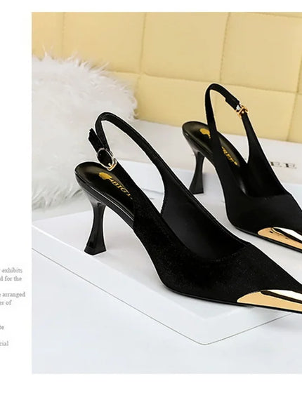 Elegant Women Green High Heel Velvet Pumps Wedding