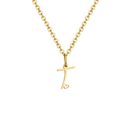 Dainty Heart Initial Necklace for Women, Gold Plated A-Z Letter Pendant, Waterproof Stainless Steel Monogram Jewelry, Personaliz