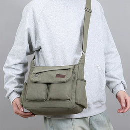 Men's Crossbody Bag, Multi Pocket Design - Large Capacity Shoulder Bag - Outdoor Essentials, Functional Storage, City Commuters