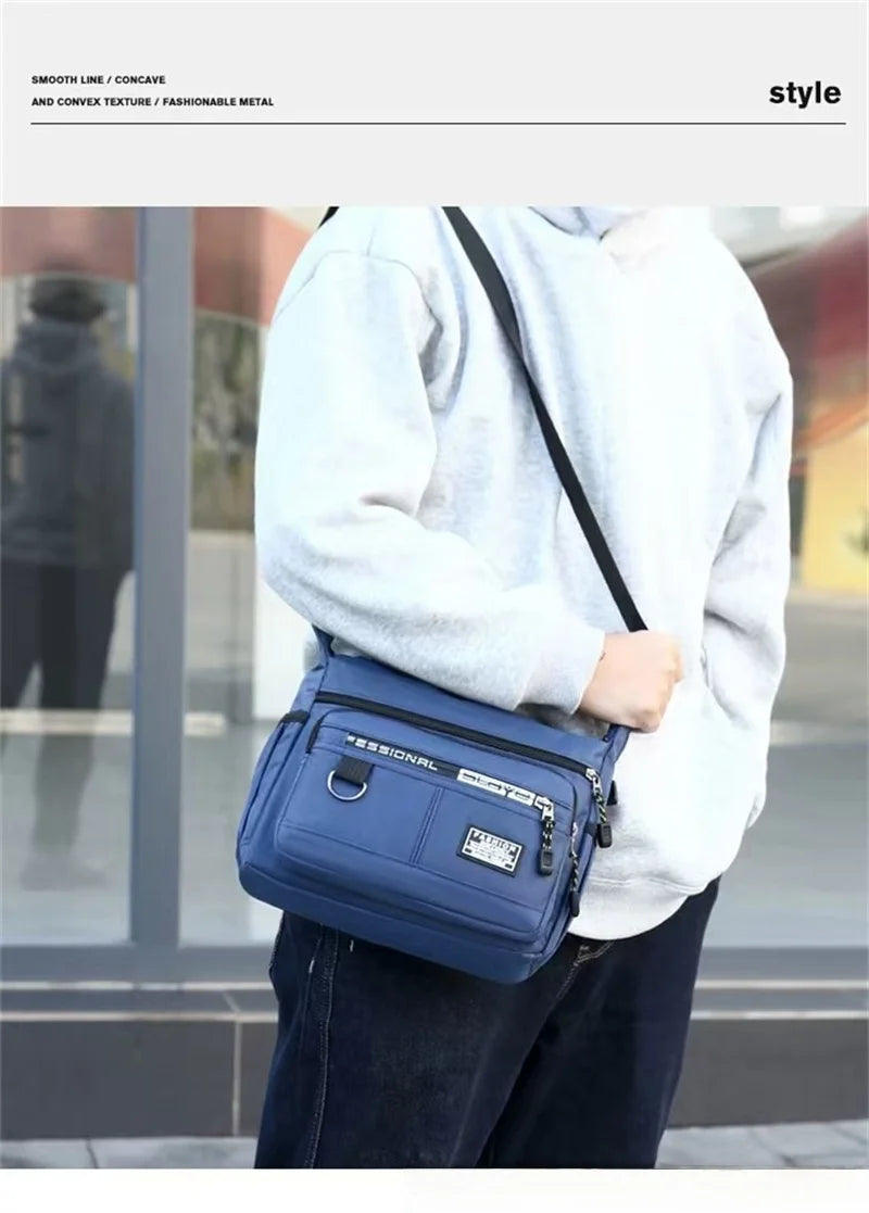 New Mens Crossbody Bag Single Shoulder Bags Big Capacity Multi-Pockets Storage Bag Fashion Handbag Business Crossbody Bags
