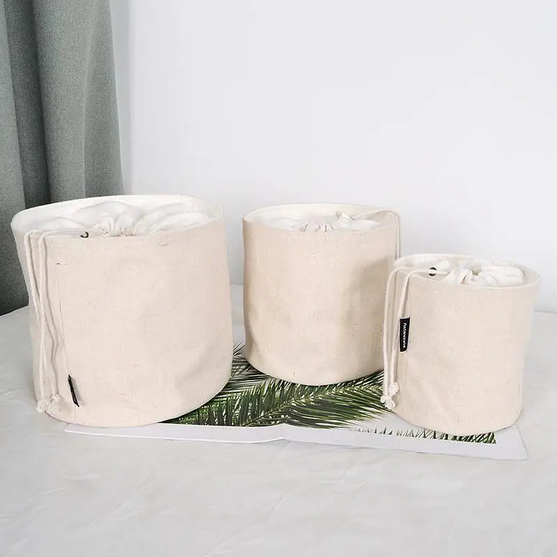 Women's Bag Inner  Basket Corduroy Bucket Bag Woven Drawstring Storage Pouch Versatile Household Organizer