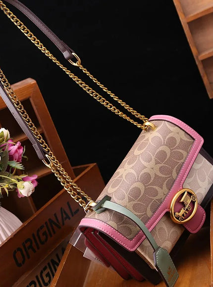 Light luxury women's bag 2025 new high-end color contrast single shoulder underarm bag designer fashionable crossbody small squa