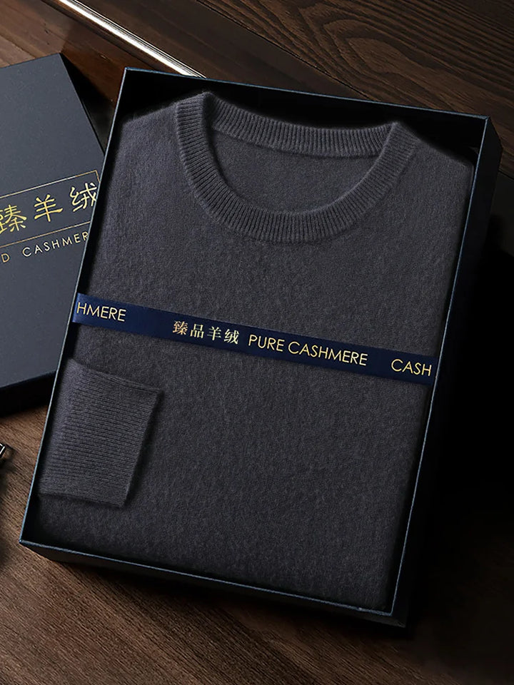 CHICUU Men's 100% Sweater O-neck Pullover Basic Long Sleeve Cashmere Knitwear Autumn Winter Smart Clothing Tops