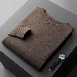 100% Merino Wool Sweater Man O-neck Basic Wool Pullover Autumn Winter Long Sleeve Soft Warm Jumper Smart Casual Knit Popular Top