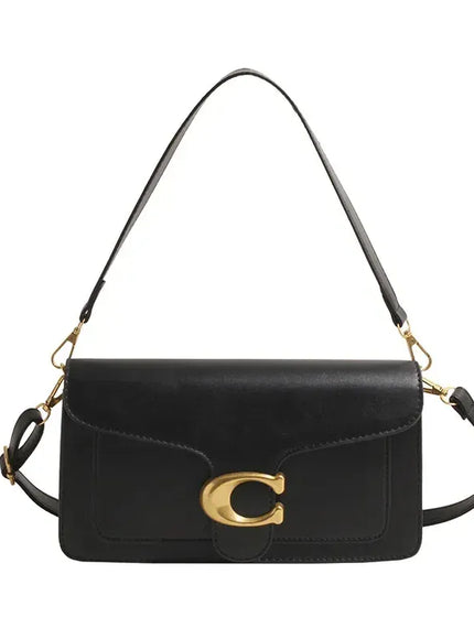 KissICON black Chic Minimalist Square Commuter Shoulder Bag