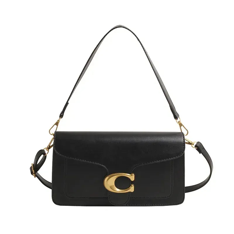 KissICON black Chic Minimalist Square Commuter Shoulder Bag