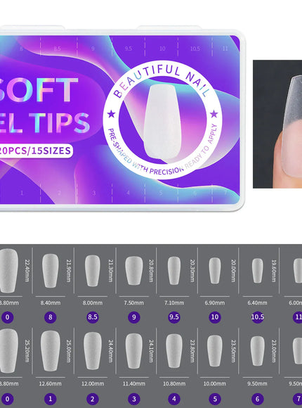 KissICON 02 Frosted Almond Nails Press On Acrylic Tips -