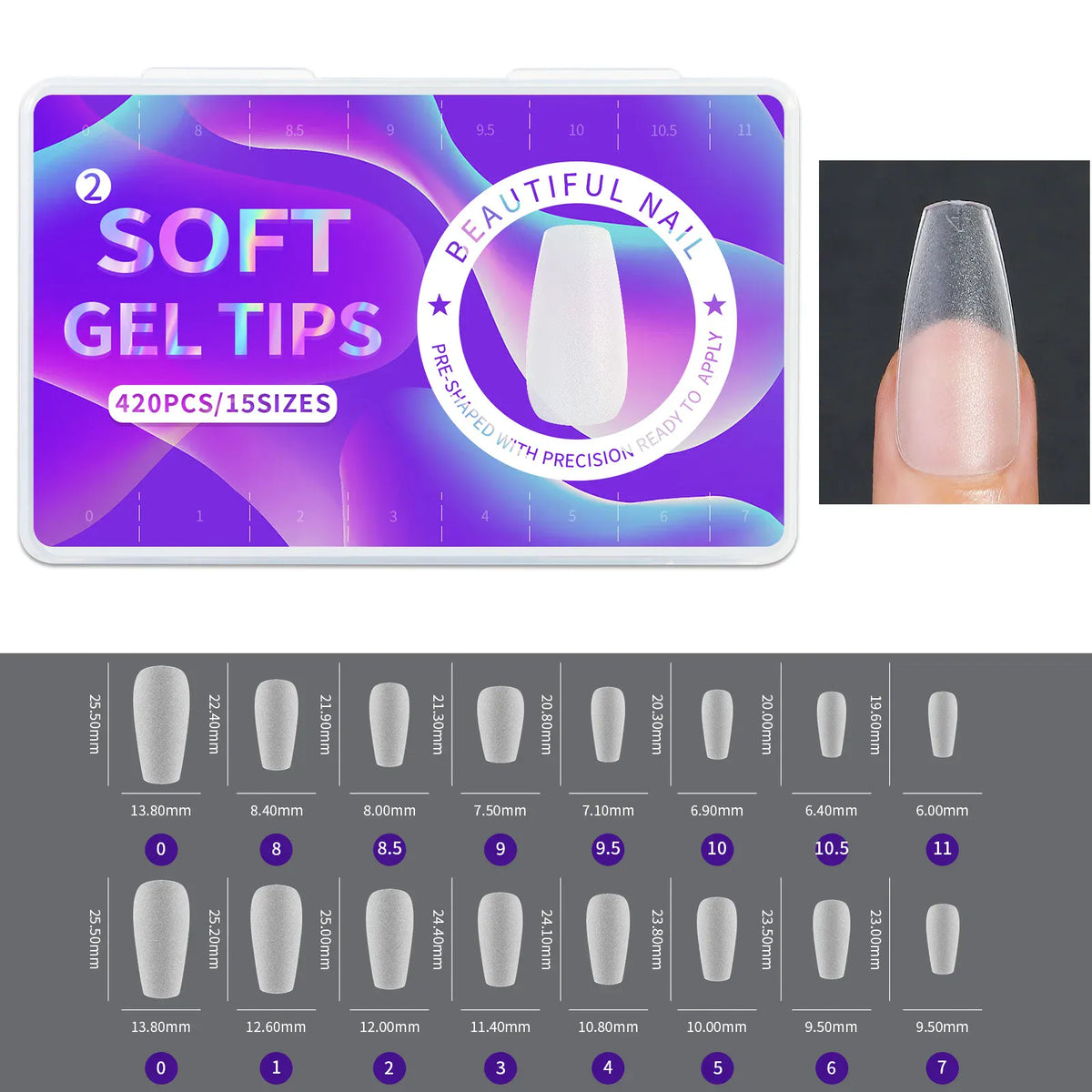 KissICON 02 Frosted Almond Nails Press On Acrylic Tips -