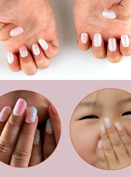 Kiss Icon Kids Press On Nails Preglue Glitter
