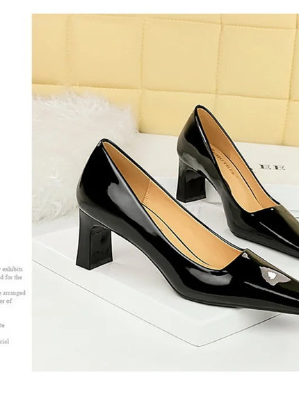 2024 Spring Versatile Fashion Shallow Mouth Patent Leather