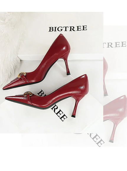 Women High Heel Stiletto Shallow Mouth Pointed Toe